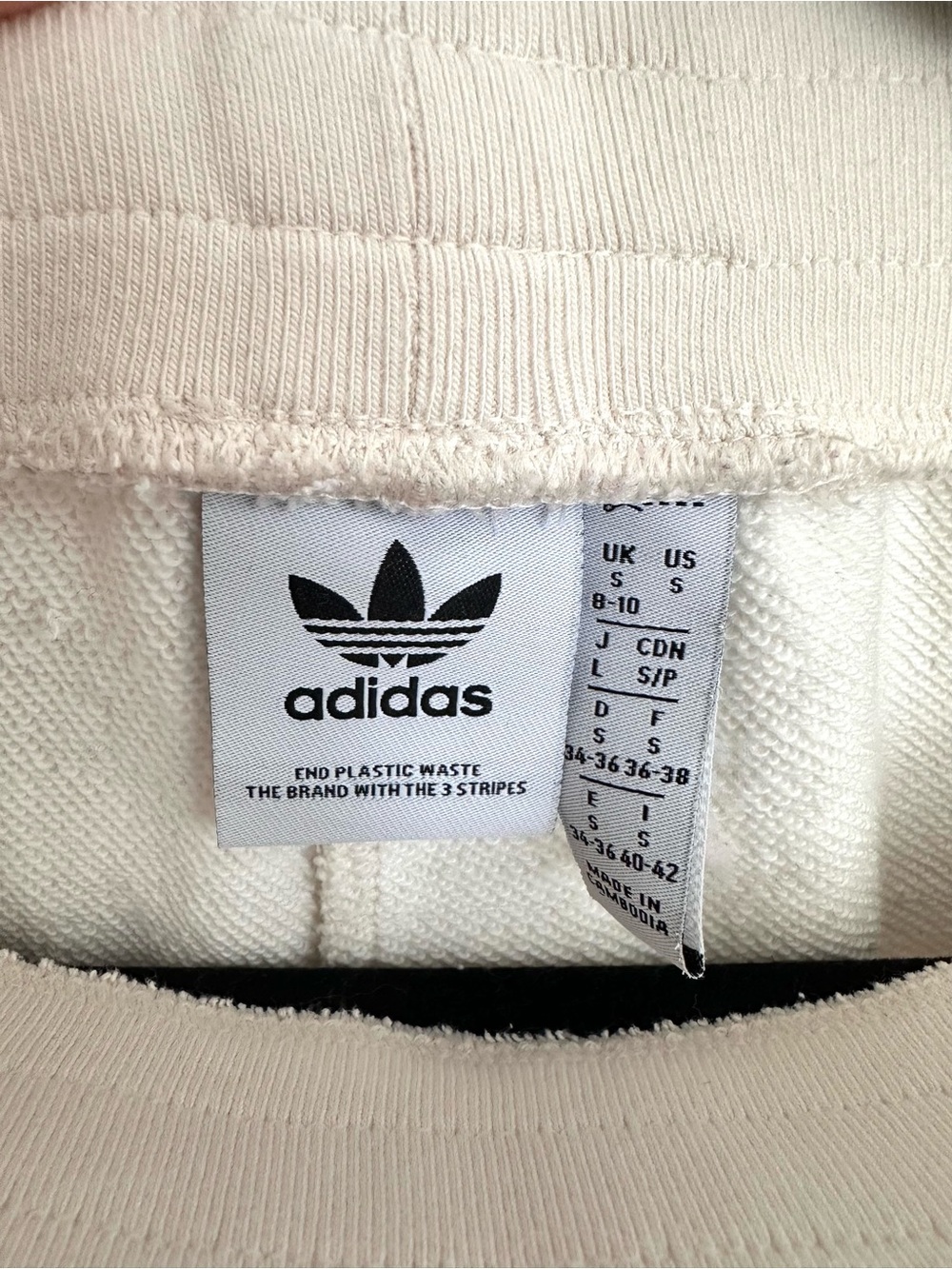 adidas Cream Track Joggers with Navy Red 'A' Patch - Picture 6 of 6